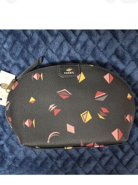 Fossil Cosmetic Bag With Geometric Pattern, New With Tags